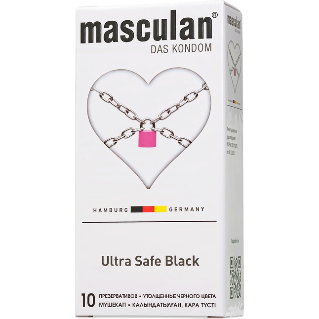 Ультрапрочные презервативы Masculan Ultra Safe Black - 10 шт