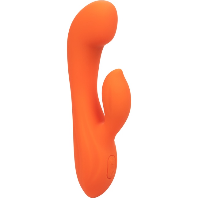 Оранжевый вибромассажер Stella Liquid Silicone Dual “G” - 17,75 см - Stella