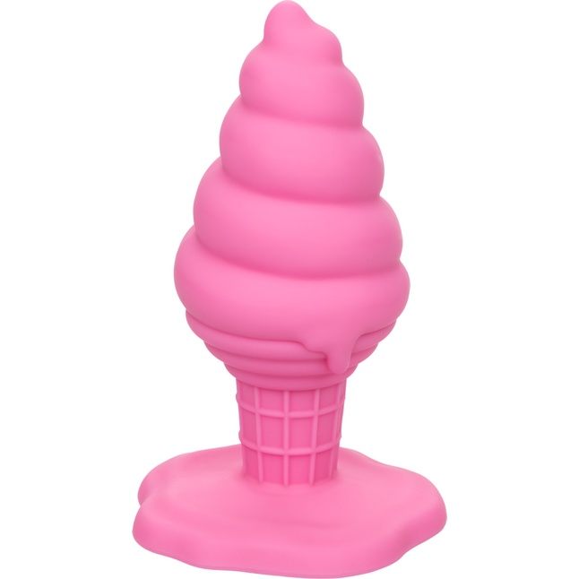 Розовая анальная пробка в виде мороженого Yum Bum Ice Cream Cone Butt Plug - 9,5 см - Naughty Bits