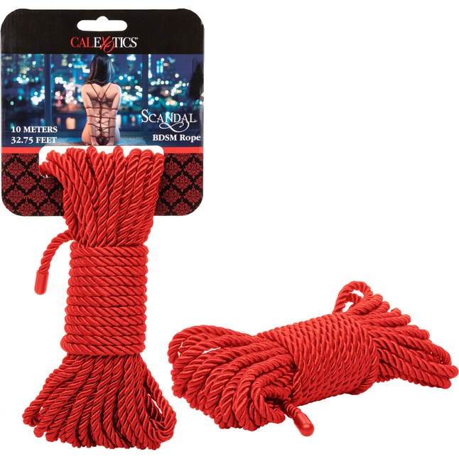 Красная мягкая веревка для бондажа BDSM Rope 32.75 - 10 м - Scandal. Фотография 2.