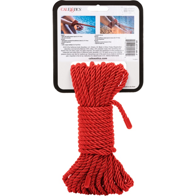 Красная мягкая веревка для бондажа BDSM Rope 32.75 - 10 м - Scandal. Фотография 4.