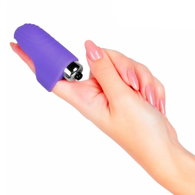 Фиолетовая вибронасадка на палец - SEXY FRIEND СЕКСУАЛЬНАЯ ИГРА. Фотография 3.