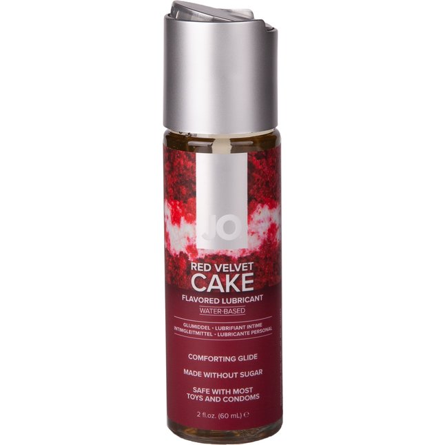 Лубрикант на водной основе JO H2O Red Velvet Cake Flavored Lubricant - 60 мл - JO H2O Flavors. Фотография 4.