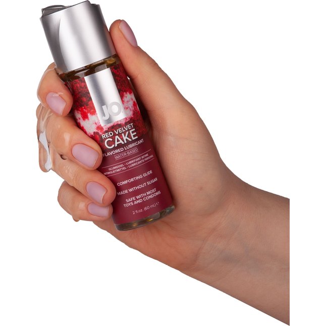 Лубрикант на водной основе JO H2O Red Velvet Cake Flavored Lubricant - 60 мл - JO H2O Flavors. Фотография 6.