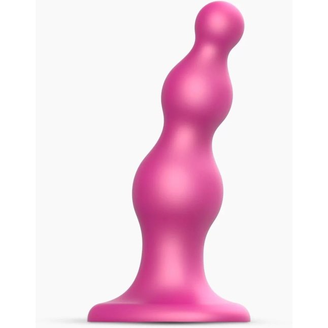 Розовый стимулятор-ёлочка Dildo Plug Beads Framboise Size M - 15 см