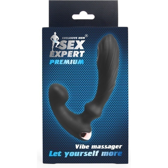 Черный вибромассажер простаты Sex Expert - 14,5 см - SEX EXPERT PREMIUM. Фотография 6.
