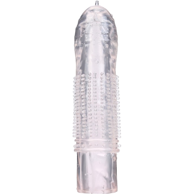 Прозрачная массажная насадка на пенис с шишечками - 12,5 см - Оки-Чпоки