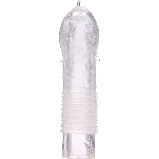 Прозрачная массажная насадка на пенис с рельефом - 12,5 см - Оки-Чпоки