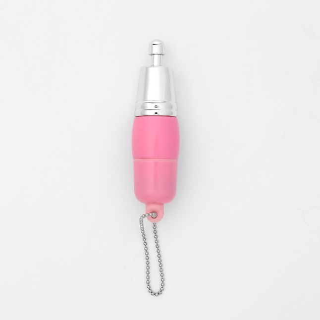 Розовый вибратор-брелок с 3 сменными насадками - Оки-Чпоки. Фотография 5.