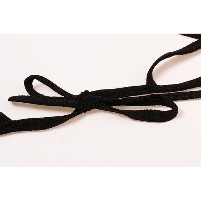 Черный эротический набор кружевного белья с бантиками - Оки-Чпоки. Фотография 8.