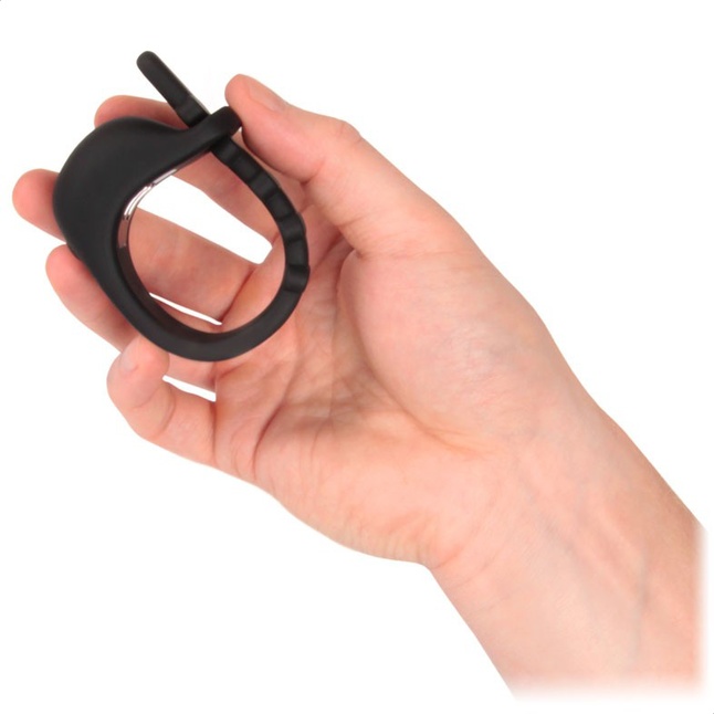 Черное эрекционное кольцо с электростимуляцией Sex Expert - SEX EXPERT PREMIUM. Фотография 3.