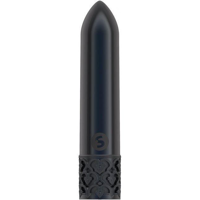 Темно-серая гладкая вибропуля Glitz - 8,8 см - Royal Gems