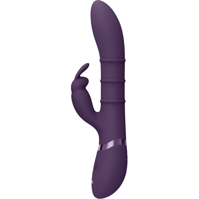 Фиолетовый вибромассажер-кролик с 3 стимулирующими кольцами Sora - 24,2 см - Vive. Фотография 4.