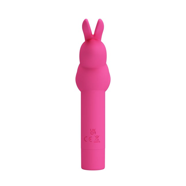 Ярко-розовый вибростимулятор в форме кролика Gerardo - Pretty Love. Фотография 3.