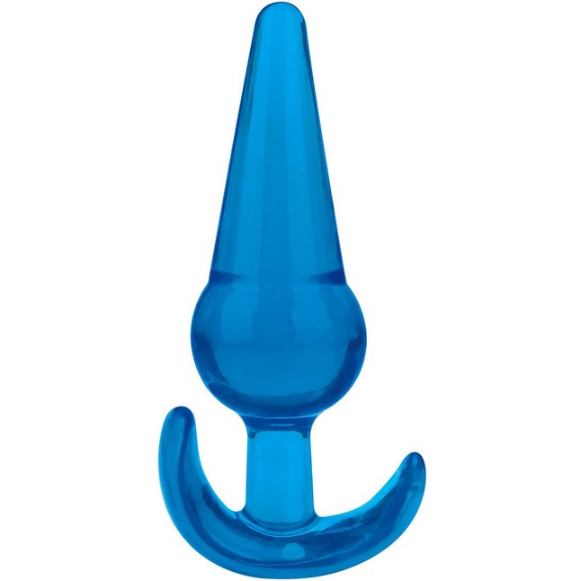 Голубая анальная пробка конической формы Medium Tapered Butt Plug - 12,7 см