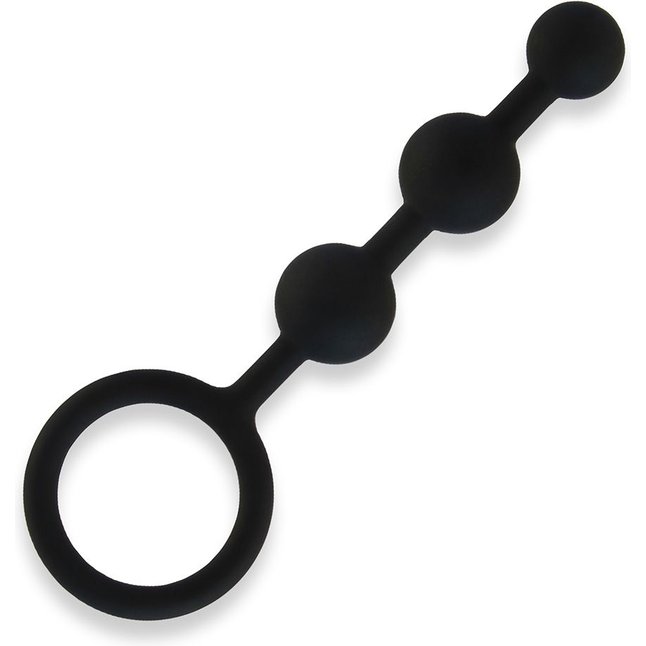 Черные силиконовые анальные бусы Silicone Anal Beads - 14 см