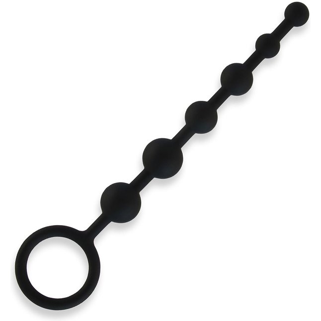 Черные силиконовые анальные бусы Silicone Anal Beads - 21 см