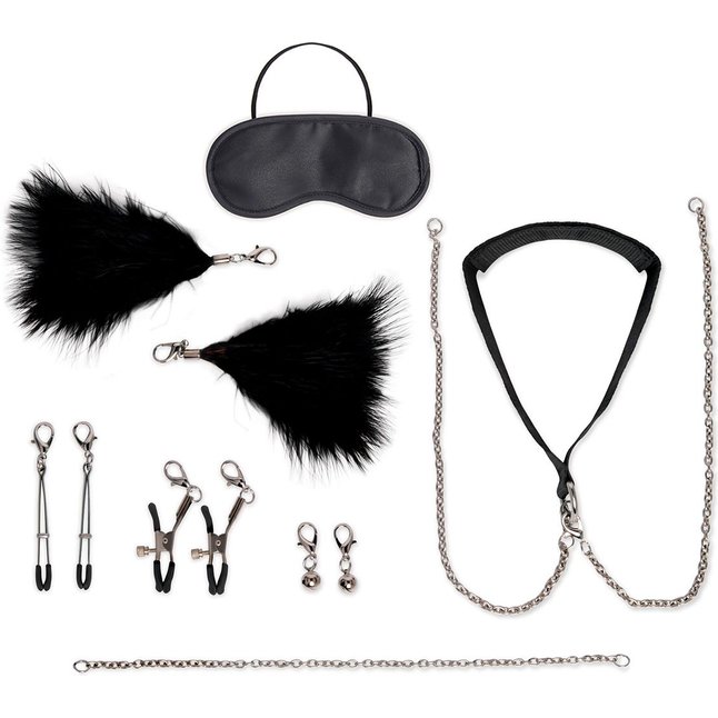 Большой эротический набор из 12 предметов Interchangeable Collar Nipple Clips Set