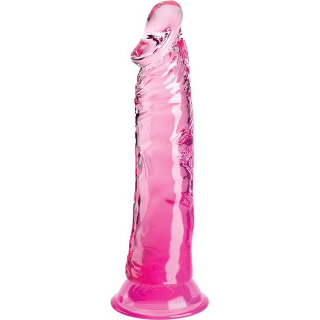 Розовый фаллоимитатор на присоске 8’’ Cock - 21,8 см - King Cock Clear