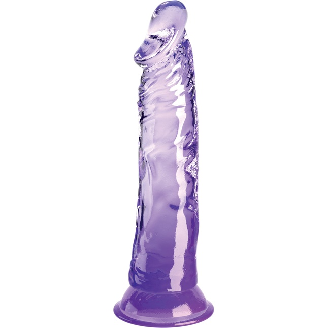 Фиолетовый фаллоимитатор на присоске 8’’ Cock - 21,8 см - King Cock Clear