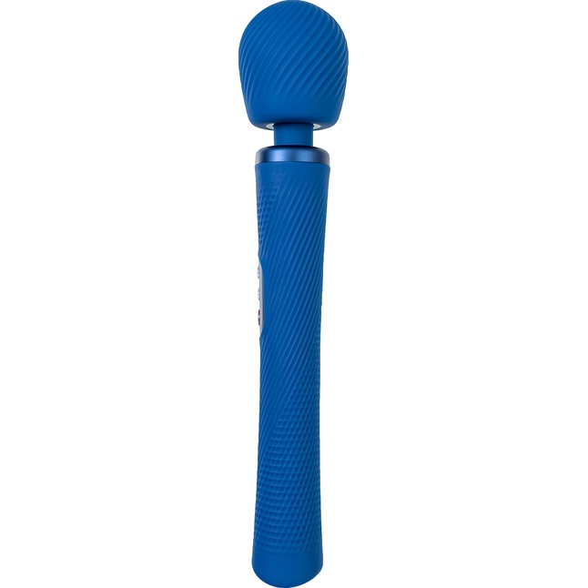 Синий вибромассажер Vim Vibrating Wand - 31,3 см. Фотография 5.