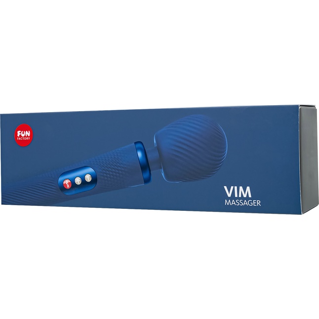Синий вибромассажер Vim Vibrating Wand - 31,3 см. Фотография 9.