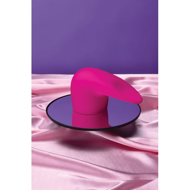 Розовая насадка на wand-вибратор для имитации орального секса Flick. Фотография 10.