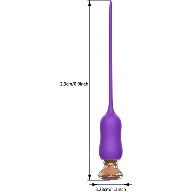 Фиолетовый тонкий стимулятор Nipple Vibrator - 23 см. Фотография 3.