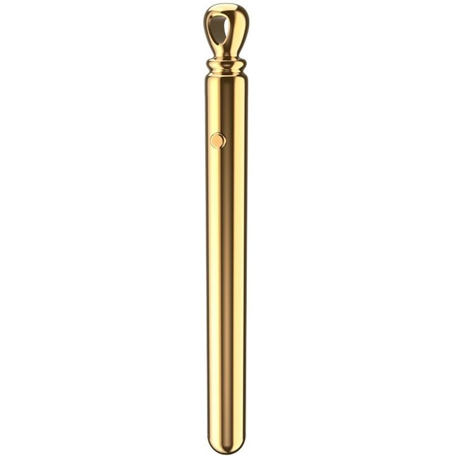 Золотистая подвеска-вибратор Genie Flirting Pen. Фотография 8.