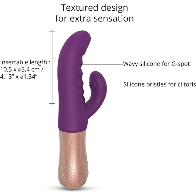 Фиолетовый вибратор-кролик Sassy Bunny - 21 см. Фотография 6.