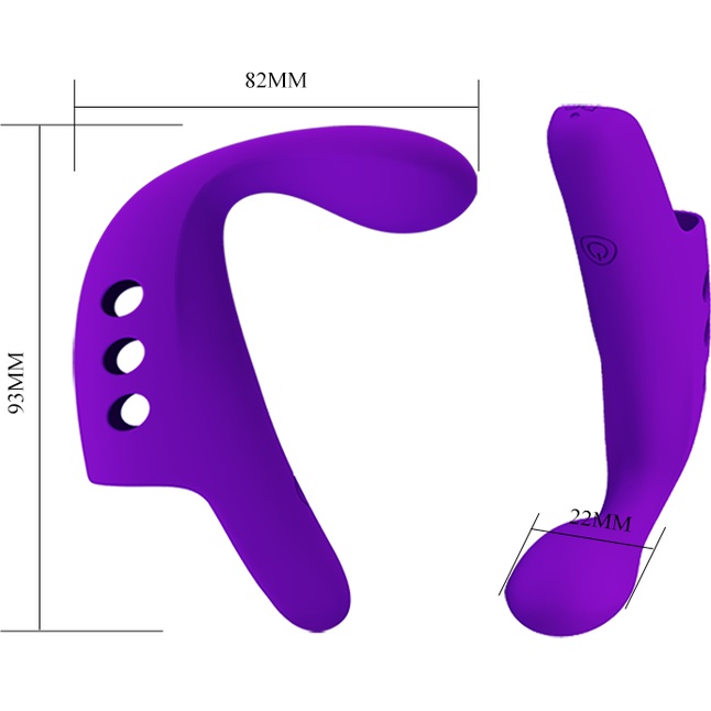 Фиолетовая вибронасадка на палец Gorgon - Pretty Love. Фотография 3.