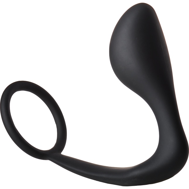 Черное эрекционное кольцо с анальной пробкой Anal Plug With Cockring - Fantasstic. Фотография 4.