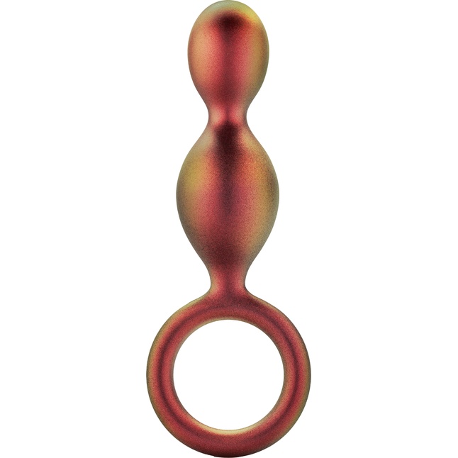 Коричневый анальный стимулятор Duo Loop Copper Anal Plug - 13,3 см