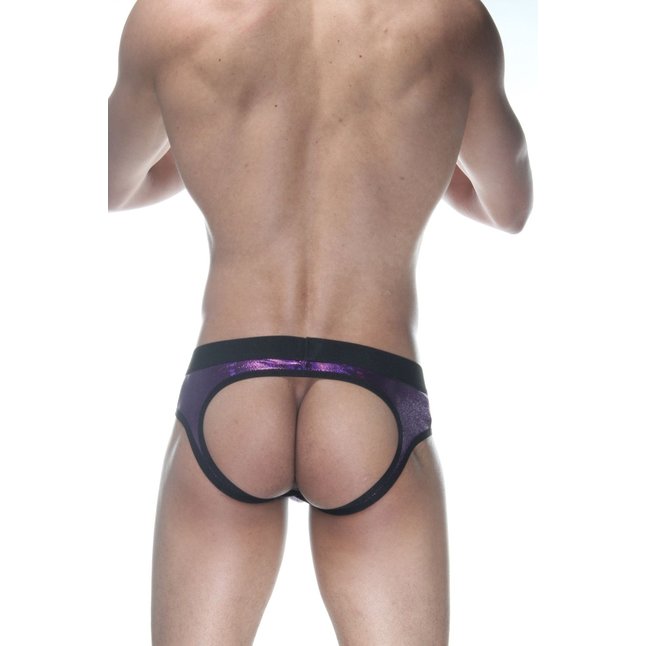 Сексуальные фиолетовые блестящие трусы-джоки. Фотография 3.