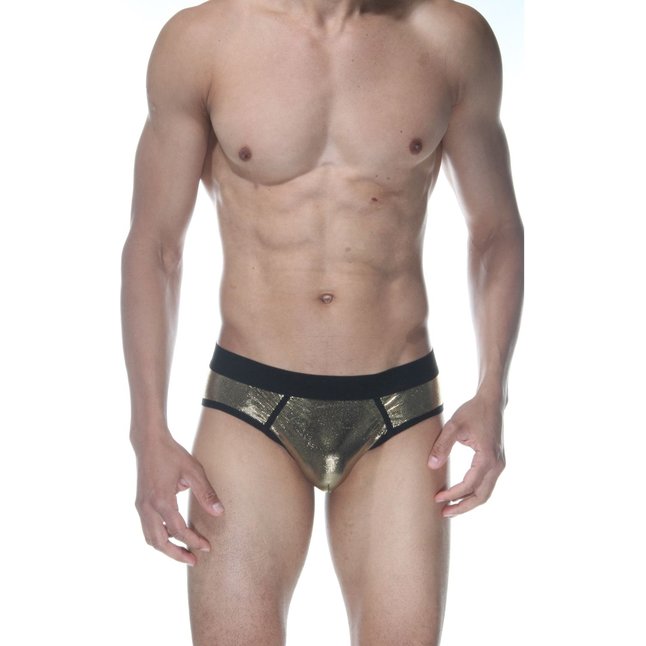 Сексуальные золотистые блестящие трусы-джоки