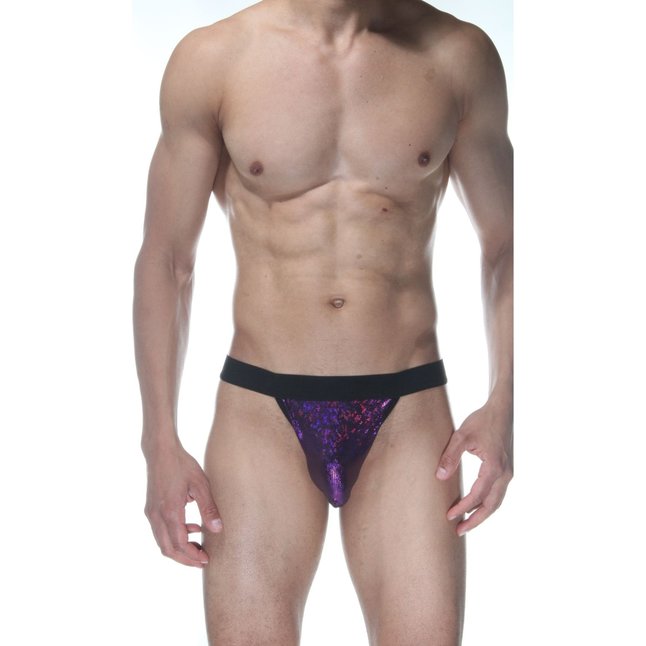 Фиолетовые блестящие трусы-стринги