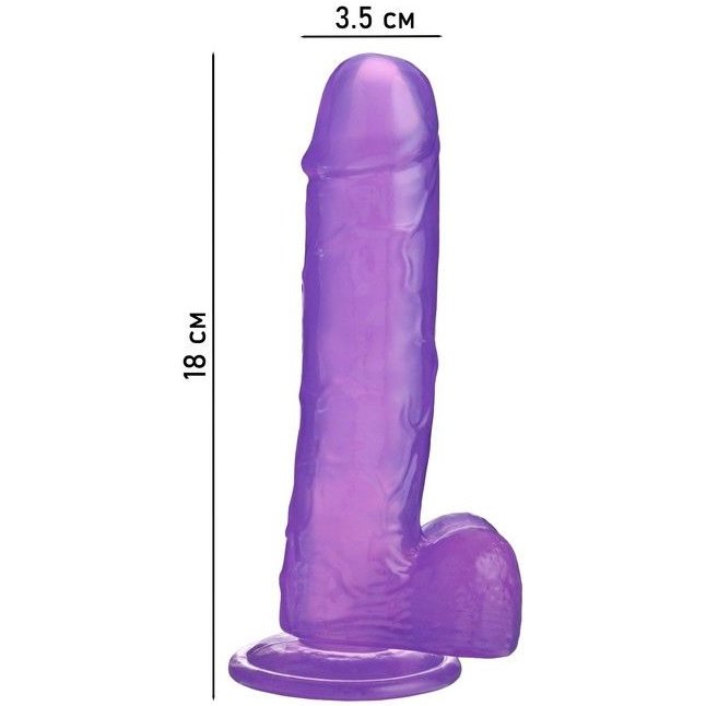 Фиолетовый фаллоимитатор-реалистик «Оки-Чпоки» - 18 см - Оки-Чпоки. Фотография 6.