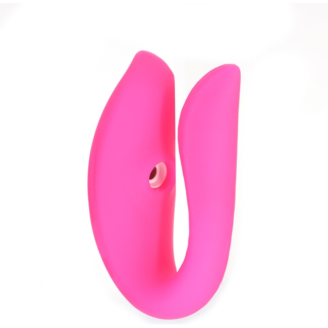 Розовый вибратор для пар «Оки-Чпоки» с вакуумно-волновой стимуляцией клитора - Оки-Чпоки. Фотография 7.