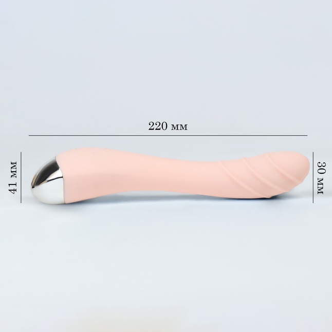 Нежно-розовый вибратор для стимуляции точки G - 22 см - Оки-Чпоки. Фотография 2.