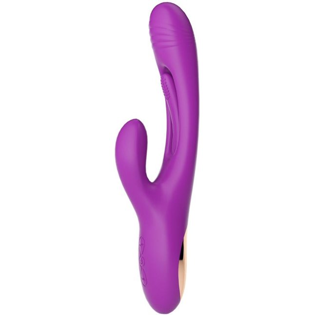 Фиолетовый ударный вибратор-кролик G-Hit - 24 см. Фотография 3.
