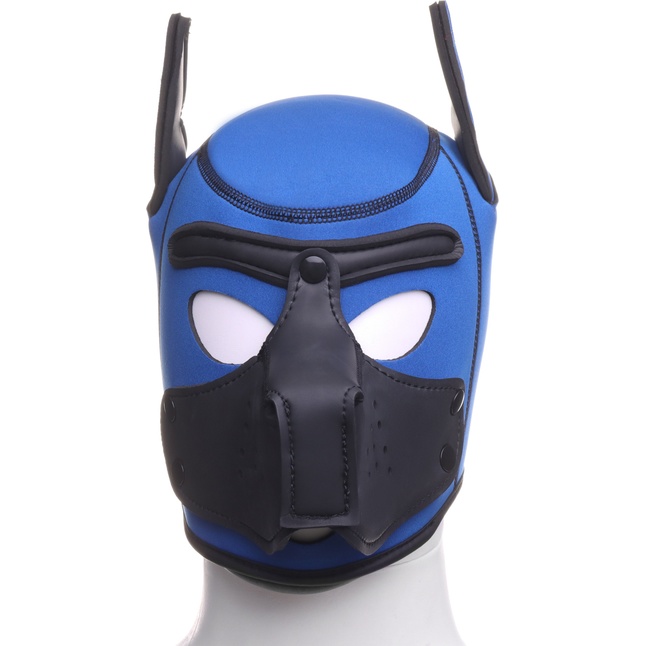 Синяя неопреновая БДСМ-маска Puppy Play - Оки-Чпоки. Фотография 9.