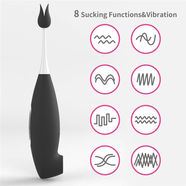 Черный вибратор для точечной стимуляции IJOY Rechargeable Clit Pro Vibrator - 19 см. Фотография 7.
