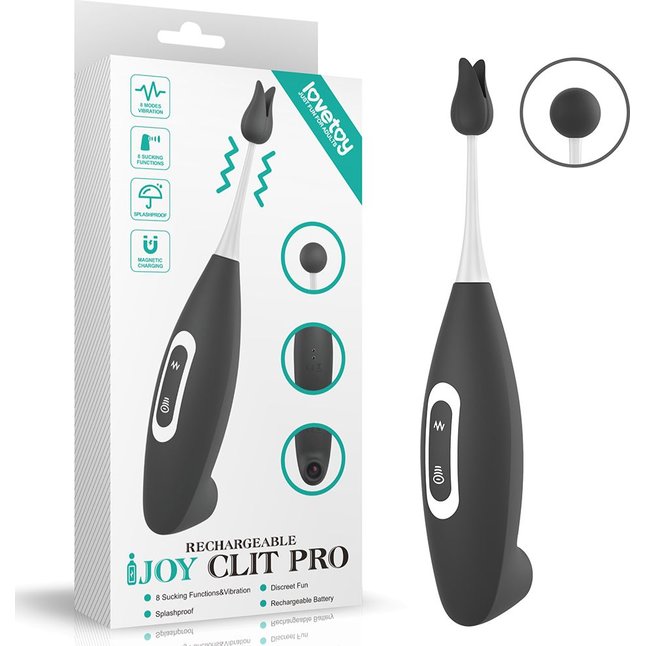 Черный вибратор для точечной стимуляции IJOY Rechargeable Clit Pro Vibrator - 19 см