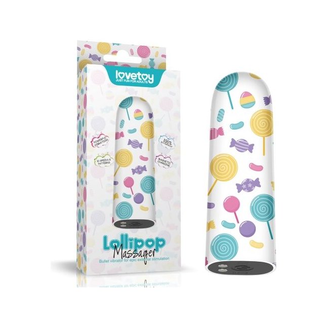 Мини-вибратор Rechargeable Lollipop Massager - 8,5 см