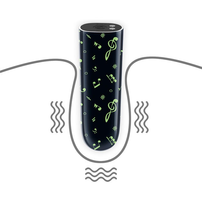 Мини-вибратор Rechargeable Glow-in-the-dark Music Massager - 8,5 см. Фотография 4.