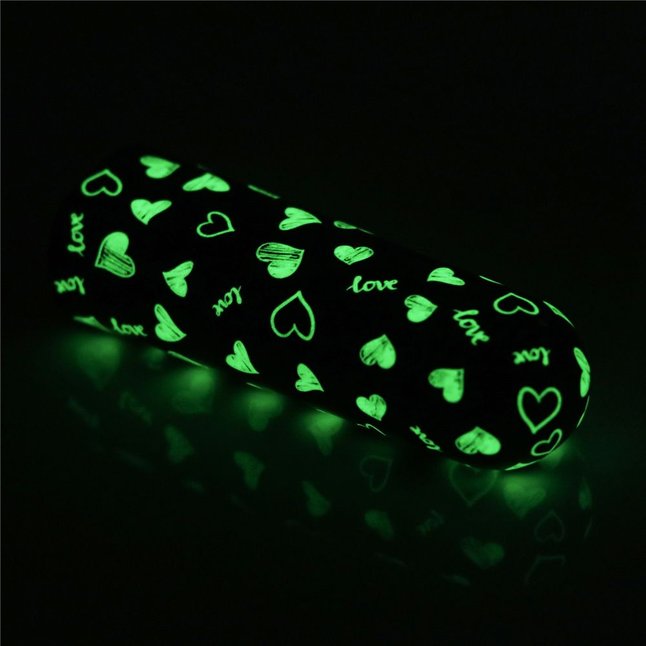 Мини-вибратор Rechargeable Glow-in-the-dark Heart Massager - 8,5 см. Фотография 4.