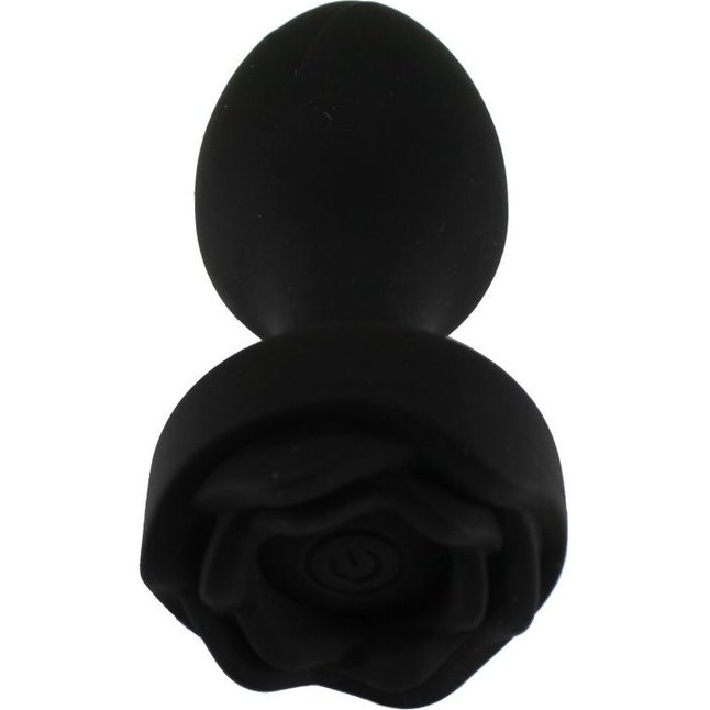 Черная анальная вибропробка Rose с пультом ДУ - 9 см. Фотография 3.