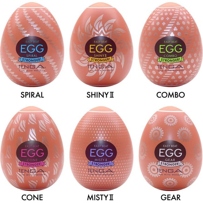 Набор из 6 мастурбаторов-яиц Tenga Egg Variety Pack V - EGG Series. Фотография 2.