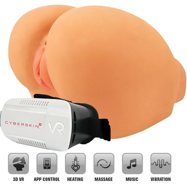 Реалистичная вагина с вибрацией, нагревом и шлемом виртуальной реальности CyberSkin Twerking Butt Cl - TwerkingButt