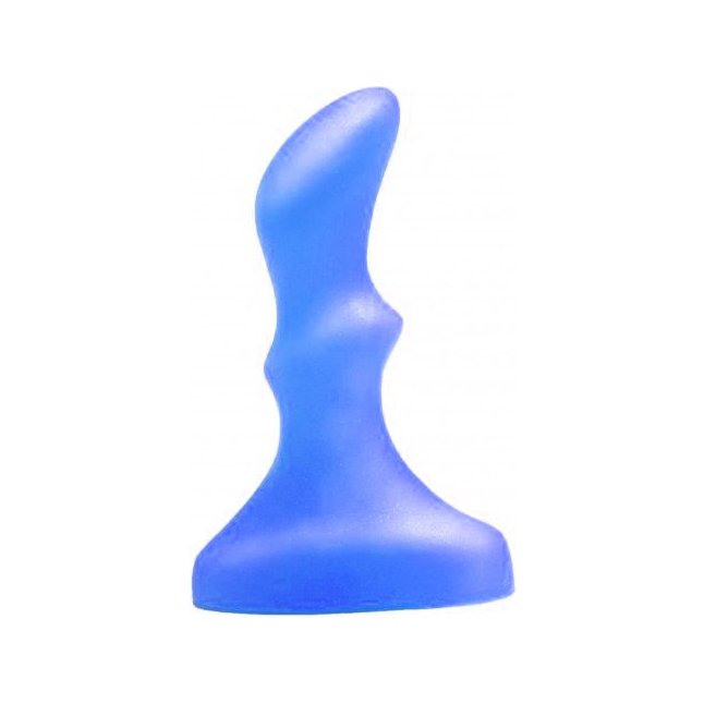 Синий гелевый плаг изогнутой формы - 10 см